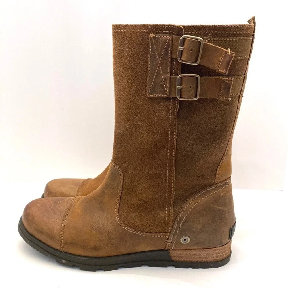 SOREL Major Pull On Boot Womens 8 Grizzly Tan Leather Oiled Suede MSRP$170